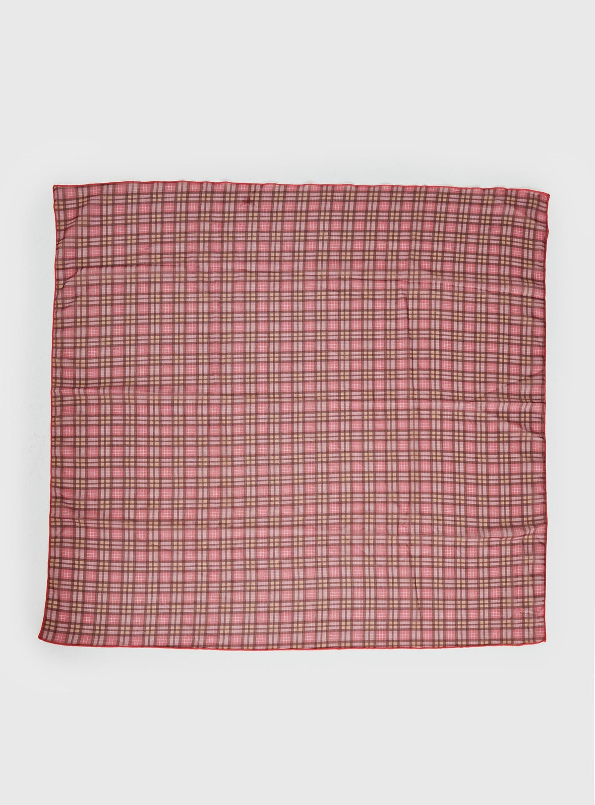 Nellie Chiffon Scarf Pink Check