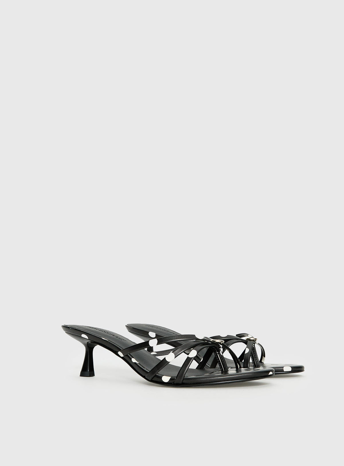 For The Rush Kitten Heels Black Polka