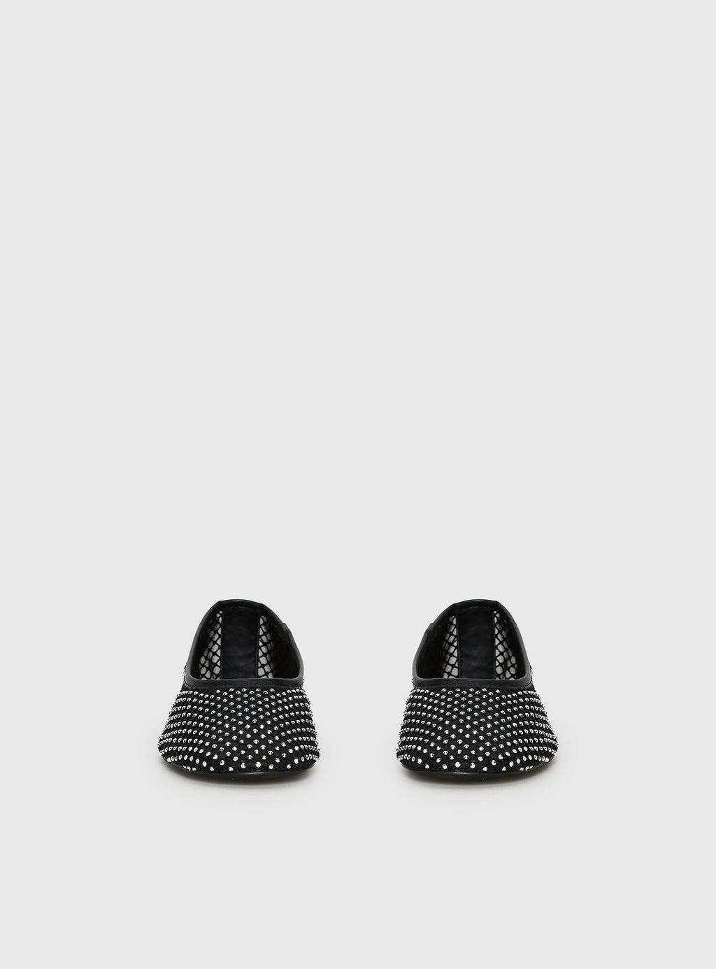 Cerelia Sheer Diamonte Ballet Flats Black