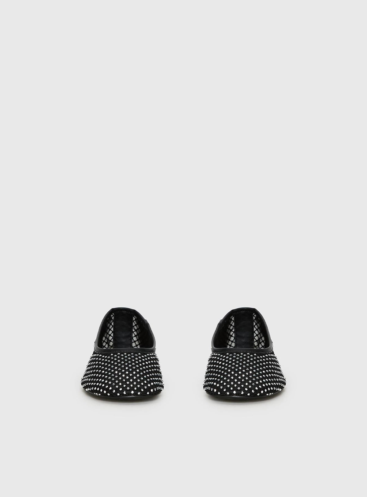 Cerelia Sheer Diamonte Ballet Flats Black