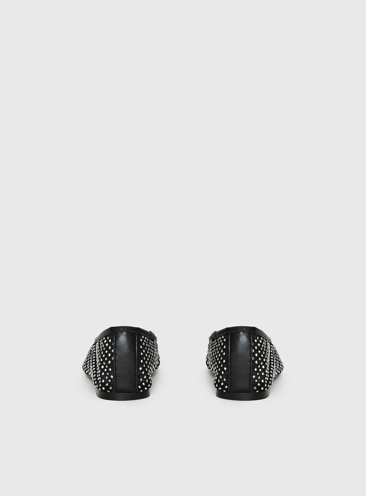 Cerelia Sheer Diamonte Ballet Flats Black