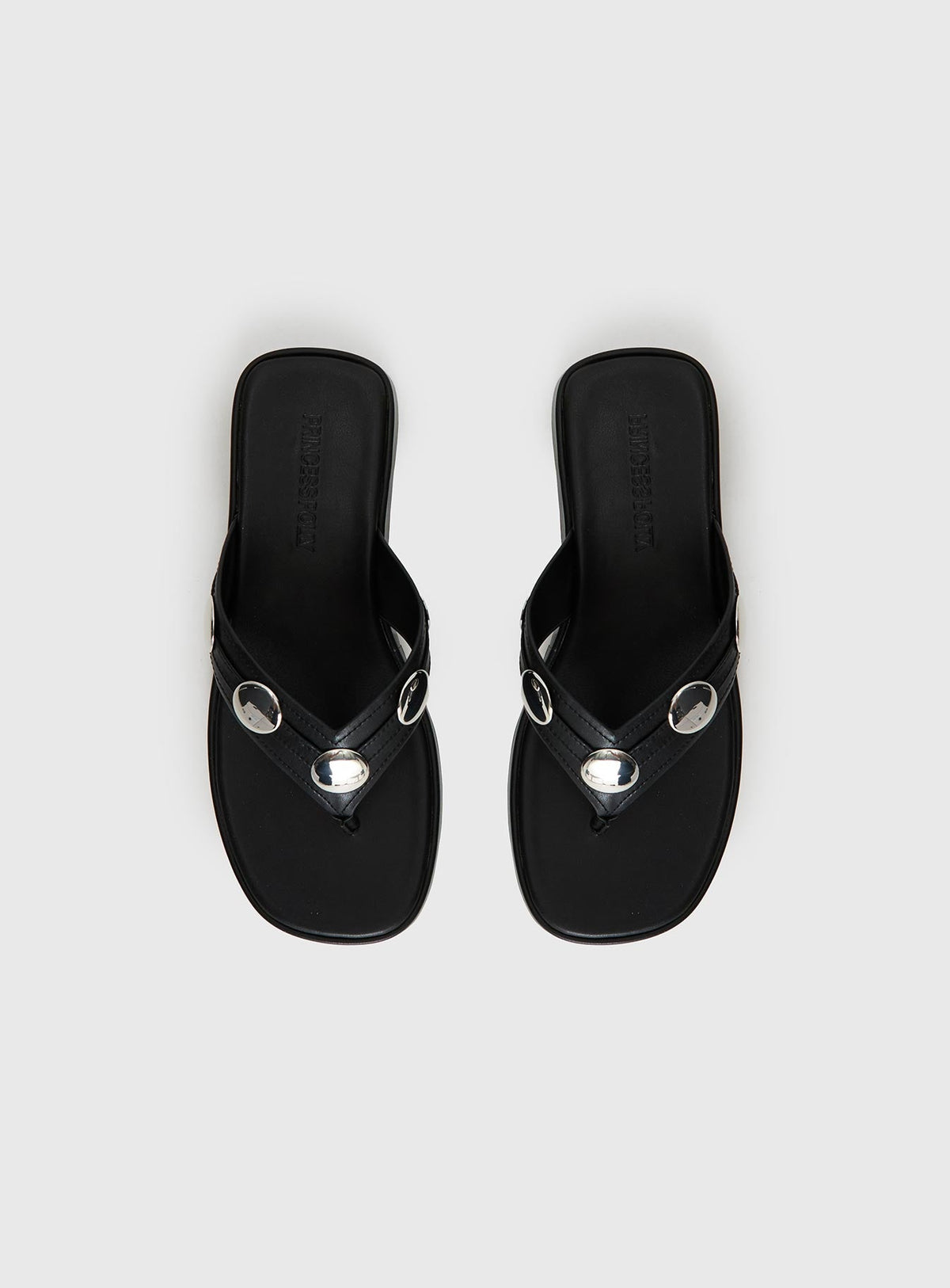Paislee Stud Detail Sandals Black