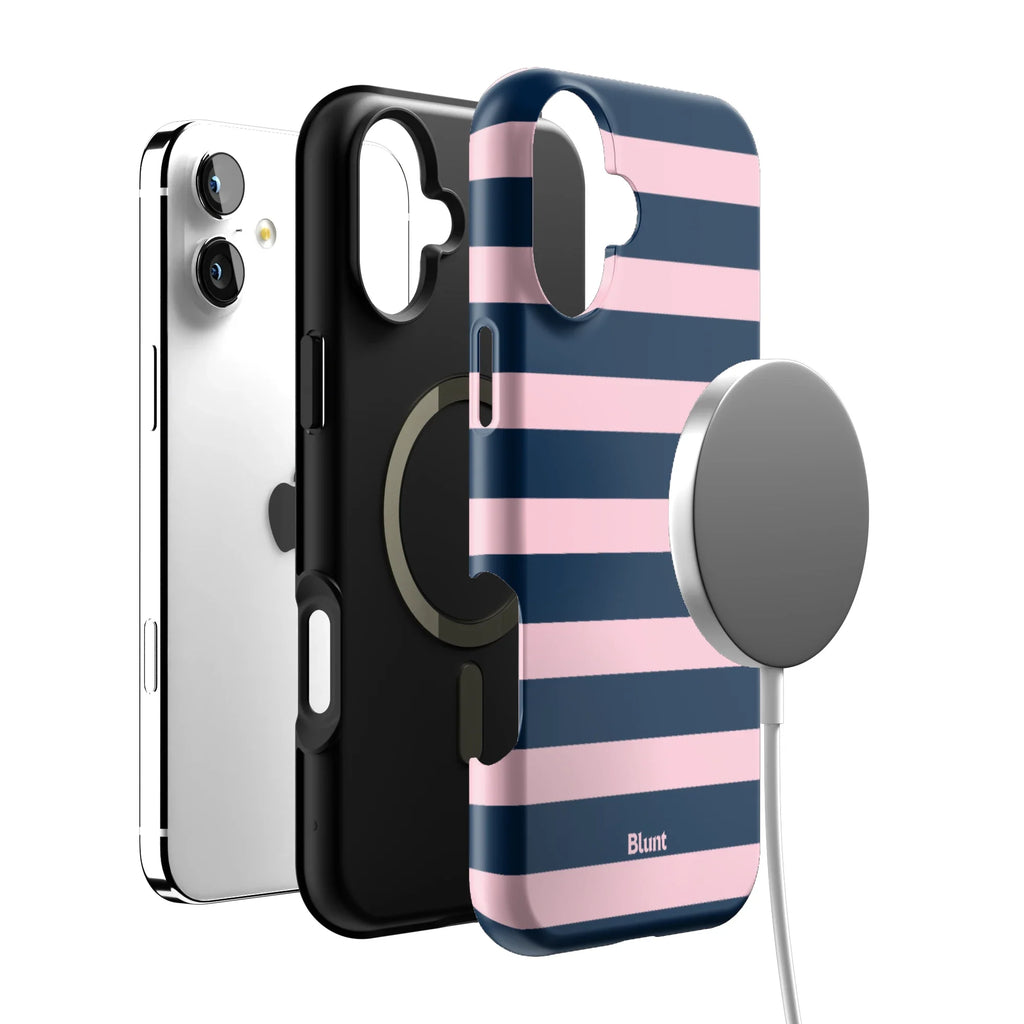 Blueberry Blush Stripe iPhone Case