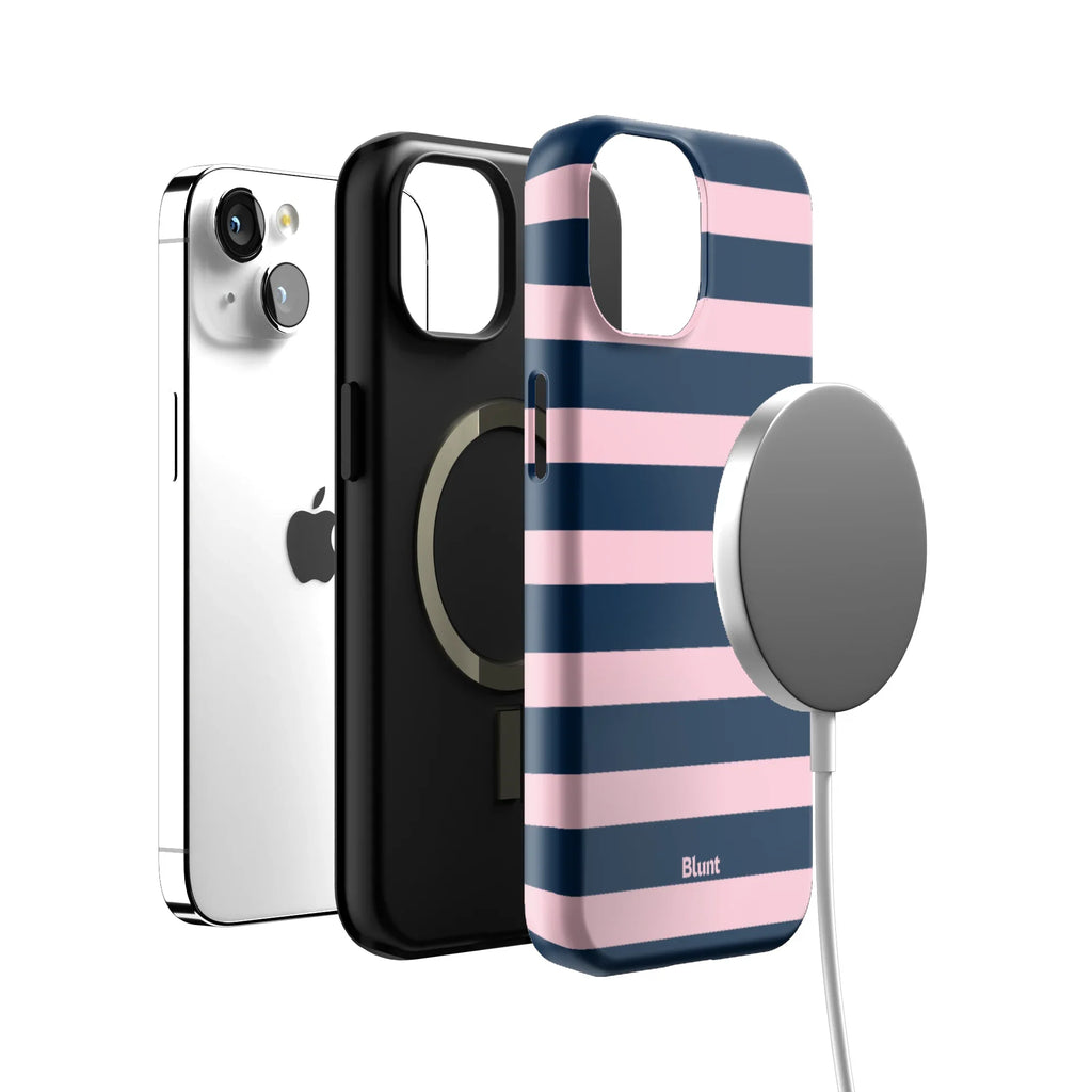 Blueberry Blush Stripe iPhone Case