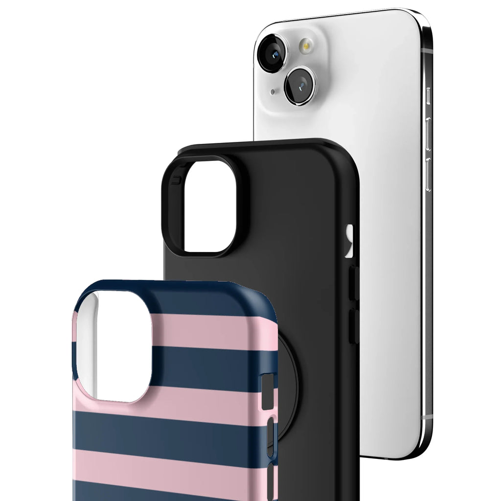 Blueberry Blush Stripe iPhone Case