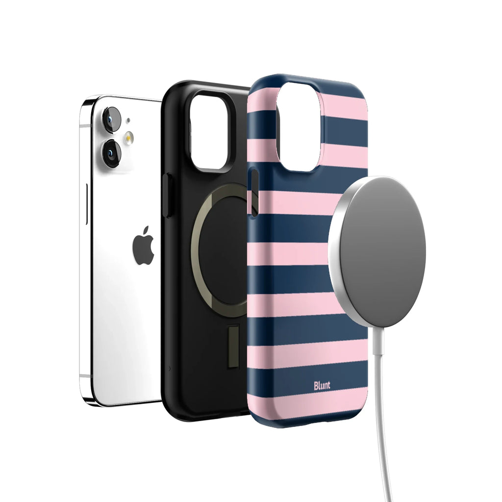Blueberry Blush Stripe iPhone Case