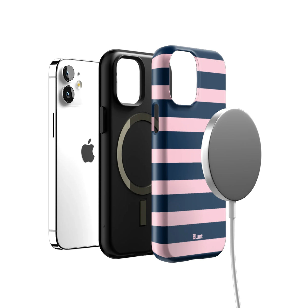 Blueberry Blush Stripe iPhone Case