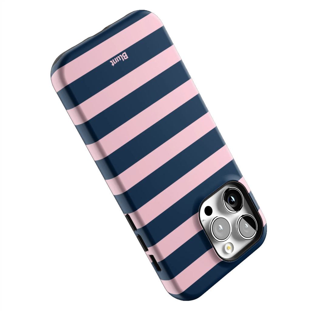 Blueberry Blush Stripe iPhone Case