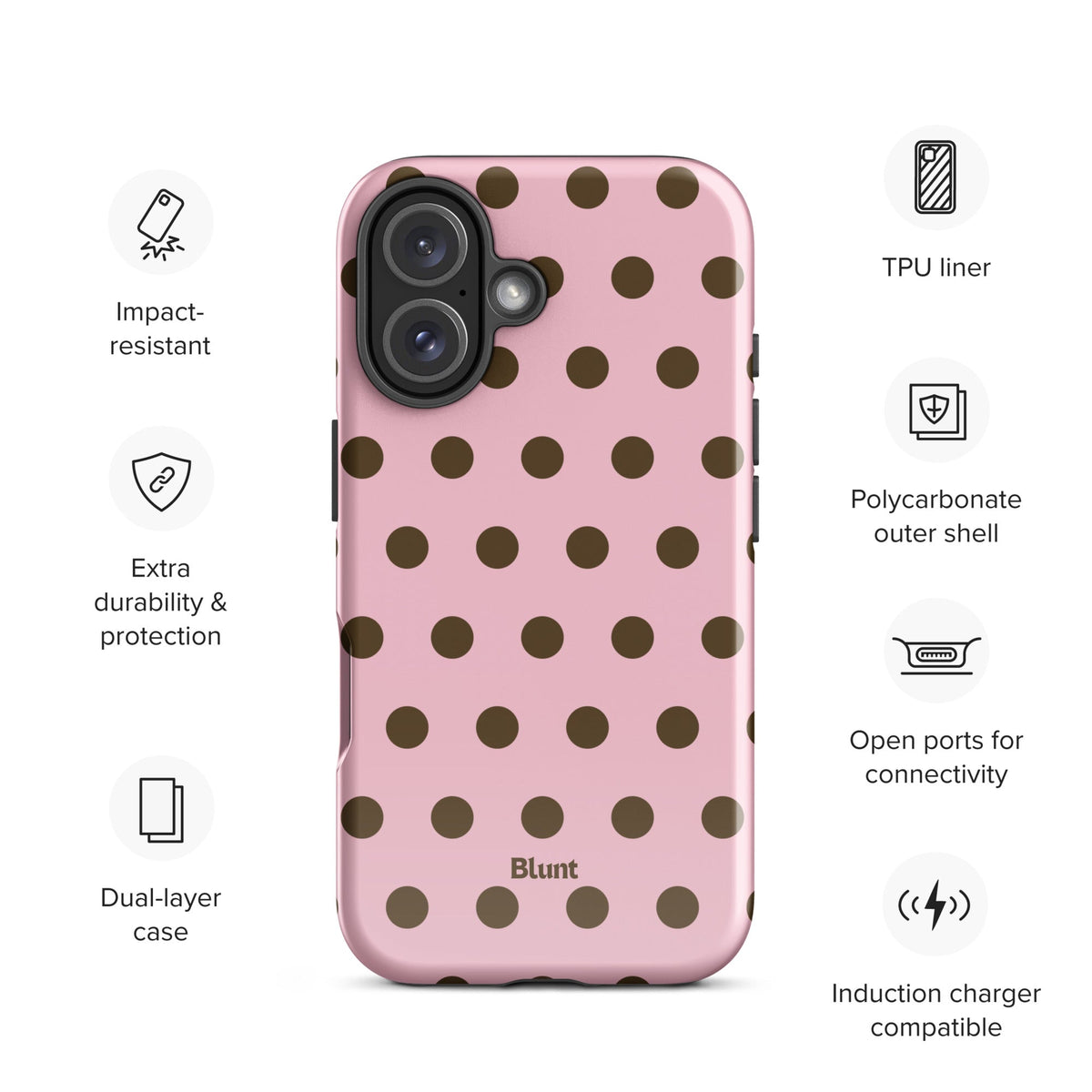 Blush Polka iPhone Case