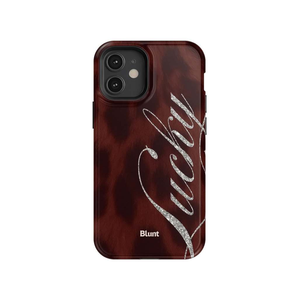 Brown Cheetah Lucky iPhone Case
