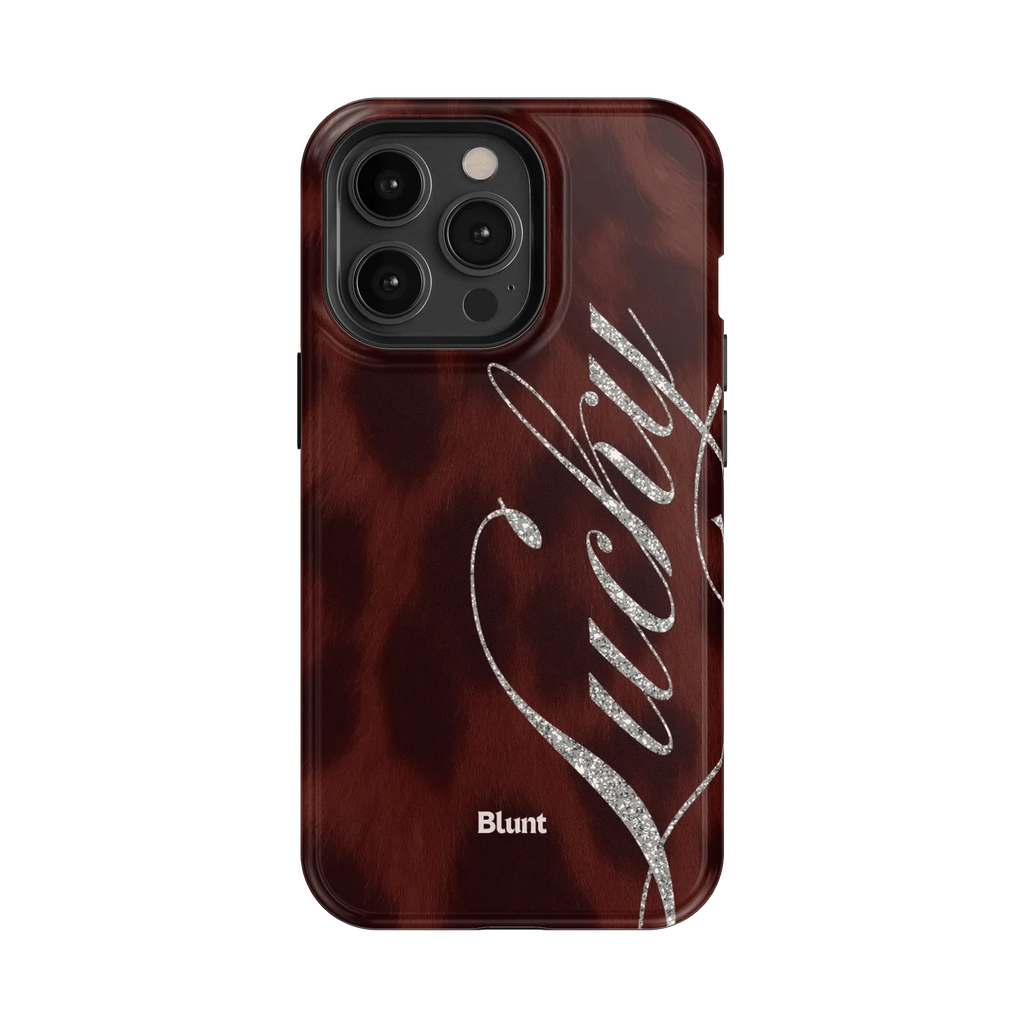Brown Cheetah Lucky iPhone Case