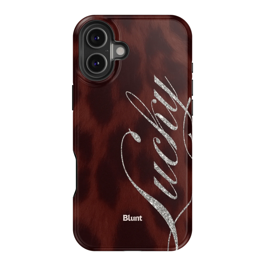 Brown Cheetah Lucky iPhone Case