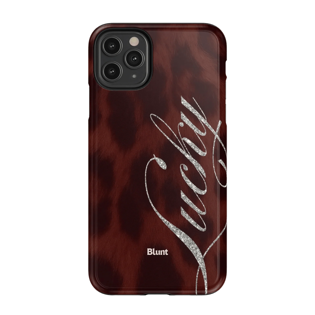 Brown Cheetah Lucky iPhone Case
