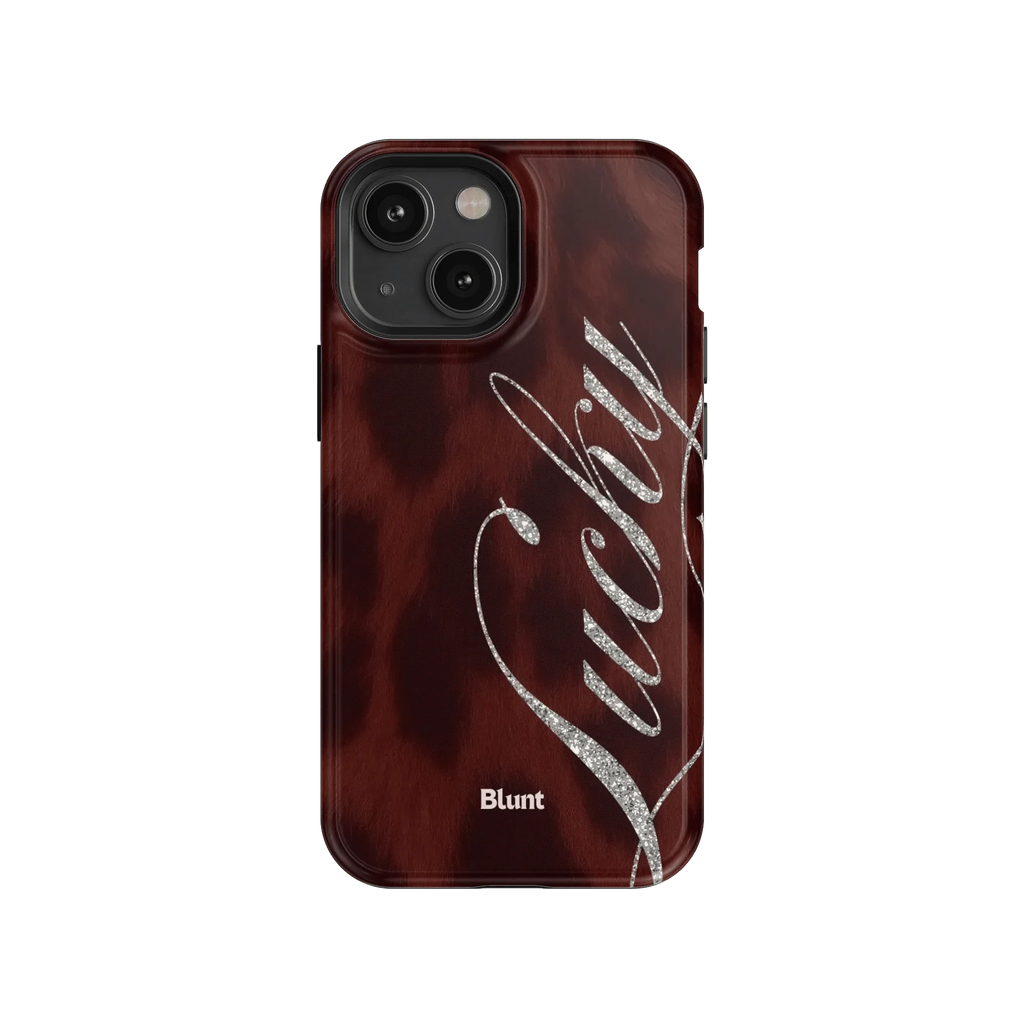 Brown Cheetah Lucky iPhone Case