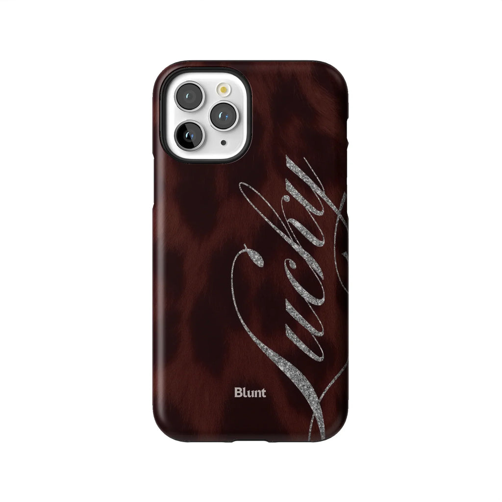 Brown Cheetah Lucky iPhone Case