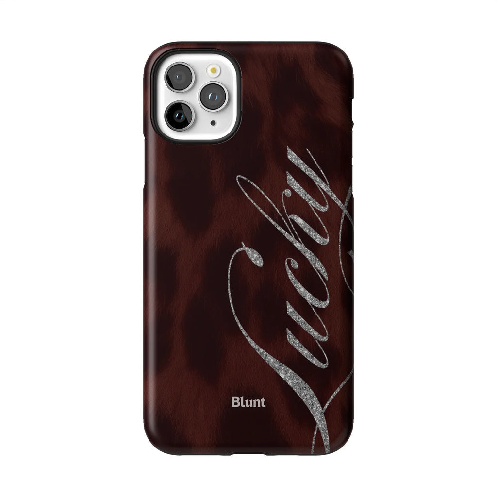 Brown Cheetah Lucky iPhone Case