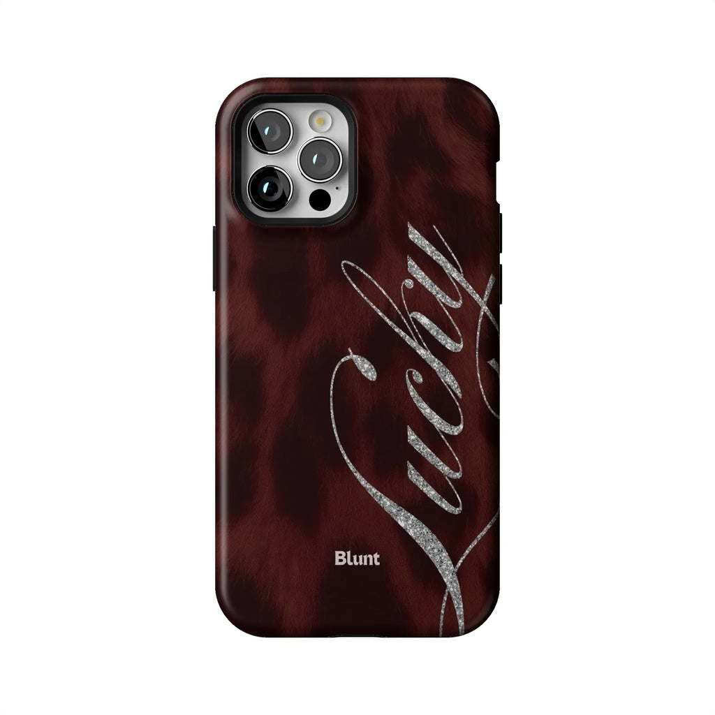 Brown Cheetah Lucky iPhone Case