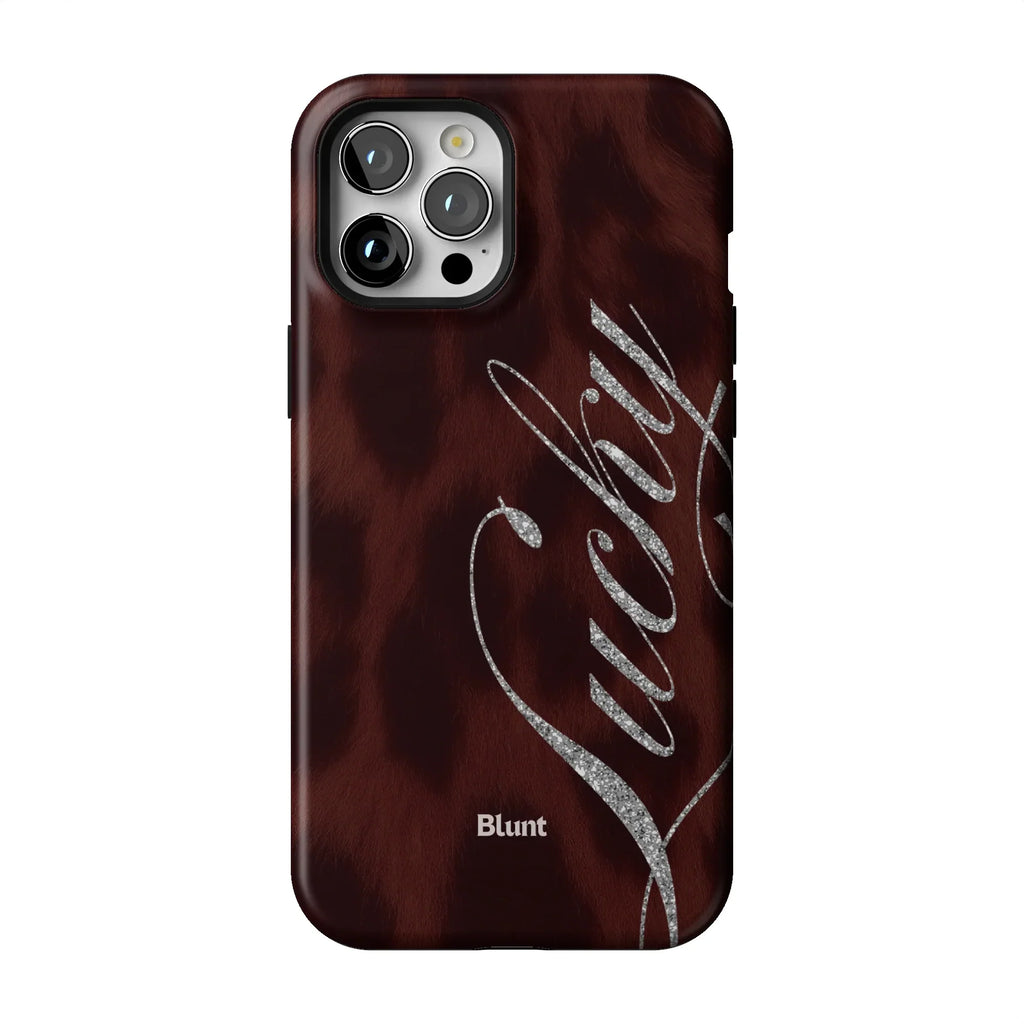 Brown Cheetah Lucky iPhone Case