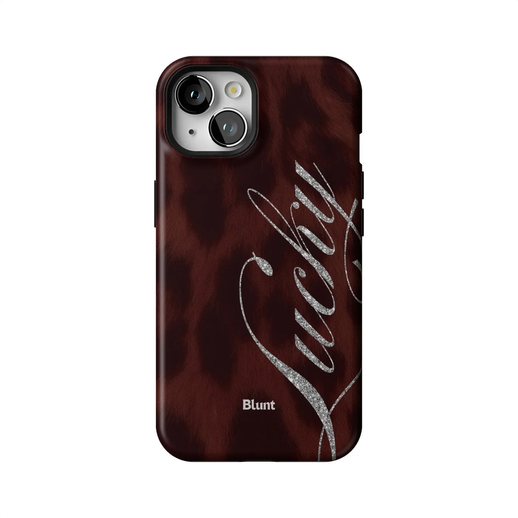 Brown Cheetah Lucky iPhone Case