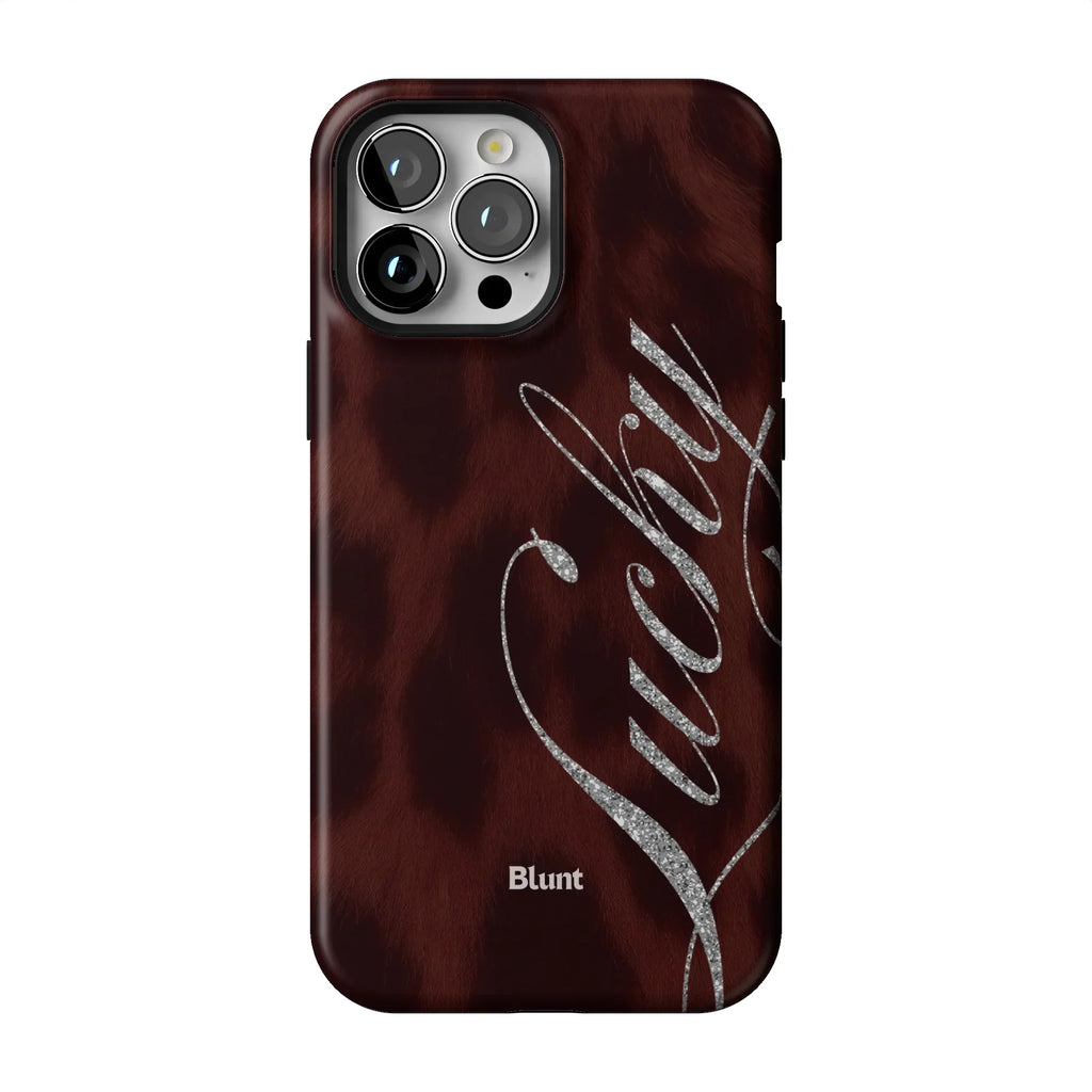 Brown Cheetah Lucky iPhone Case
