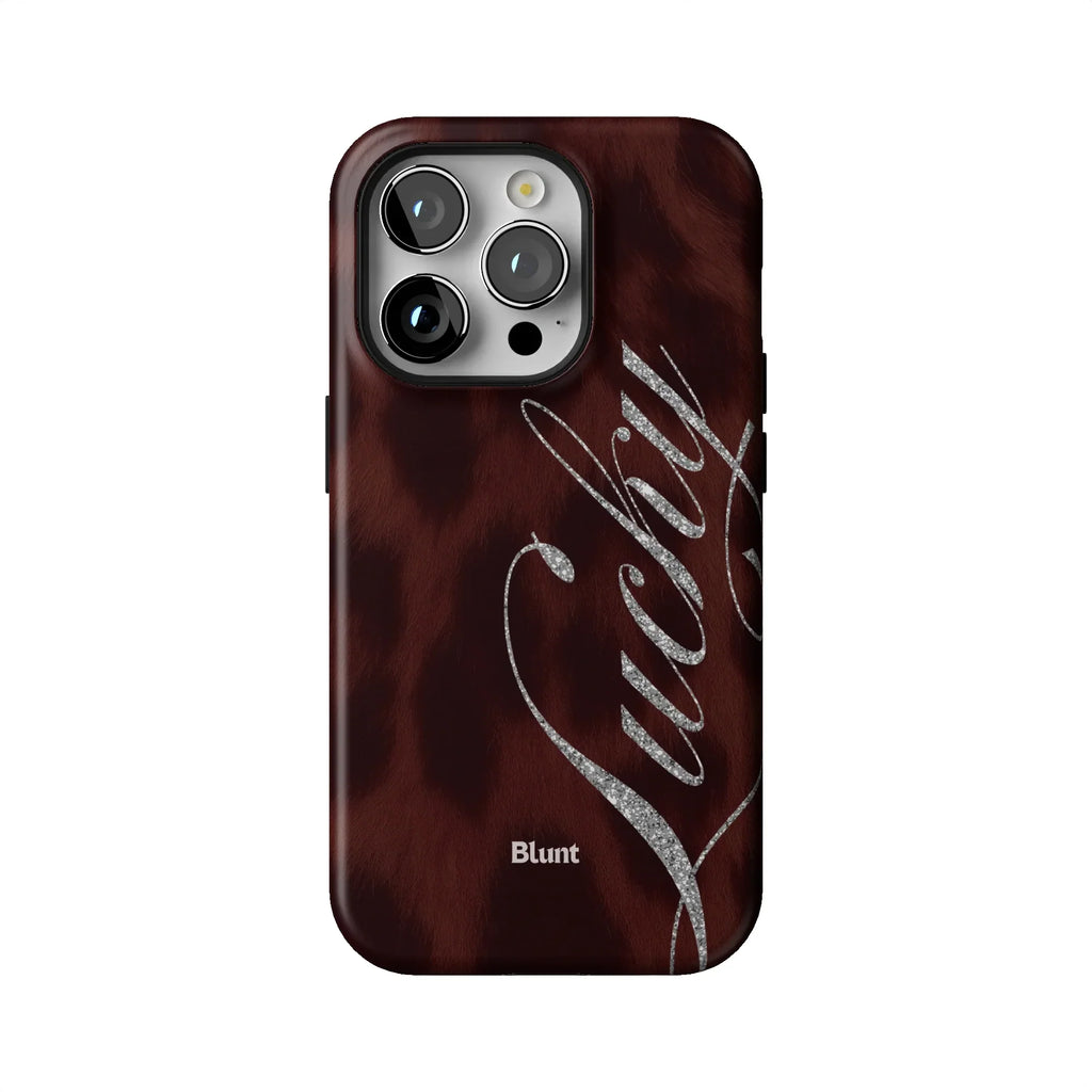 Brown Cheetah Lucky iPhone Case