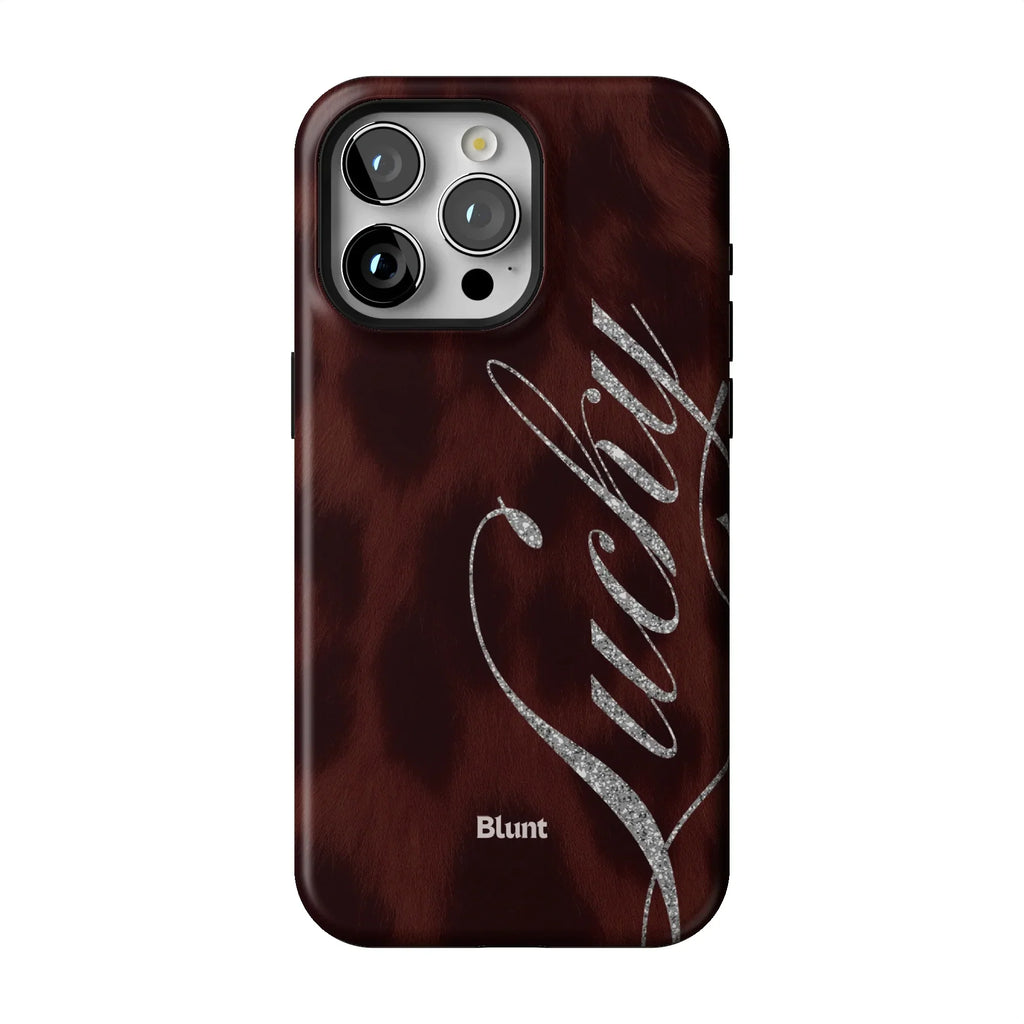 Brown Cheetah Lucky iPhone Case