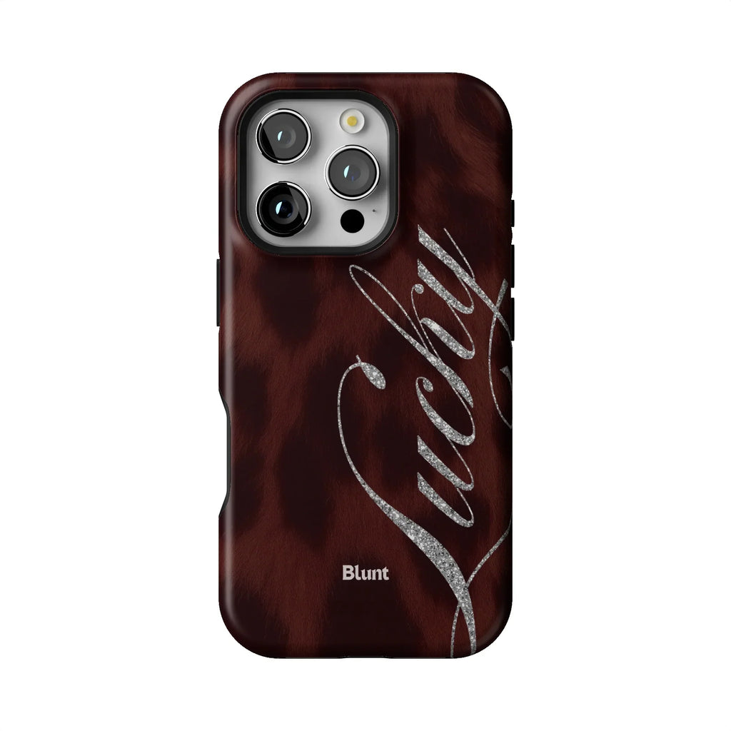 Brown Cheetah Lucky iPhone Case