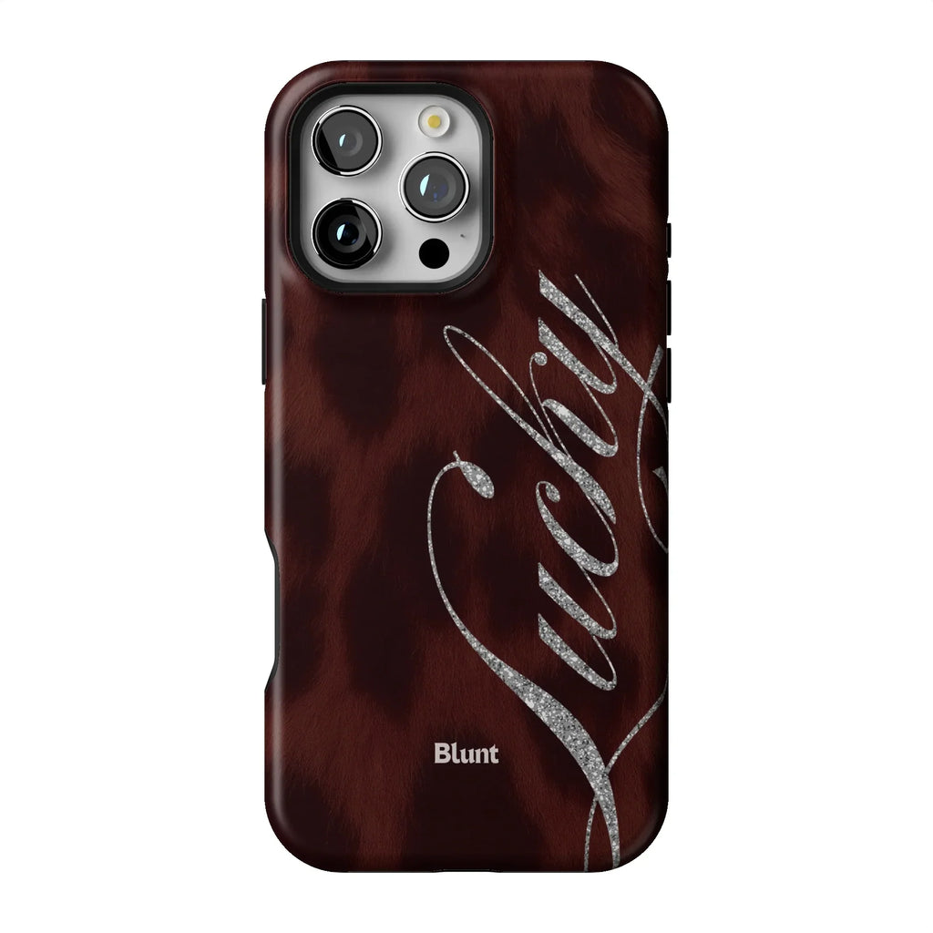 Brown Cheetah Lucky iPhone Case