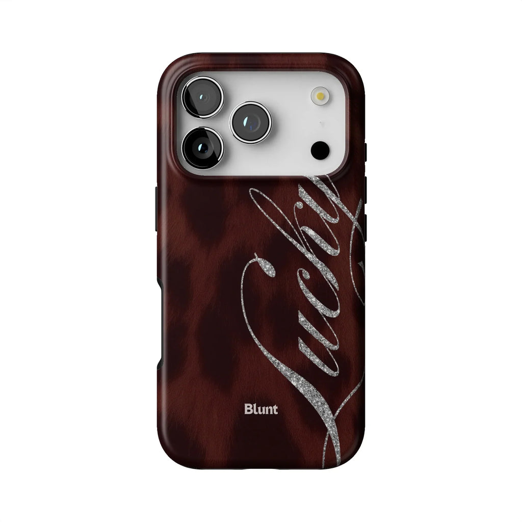 Brown Cheetah Lucky iPhone Case