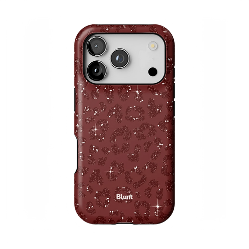 Burgundy Cheetah Print iPhone Case