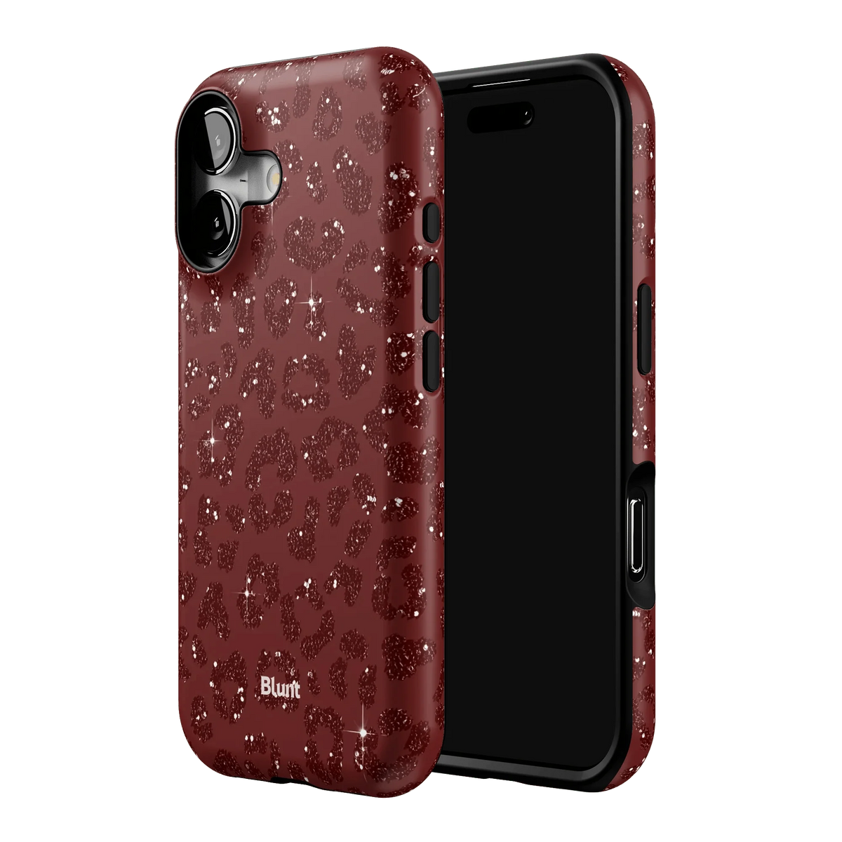 Burgundy Cheetah Print iPhone Case