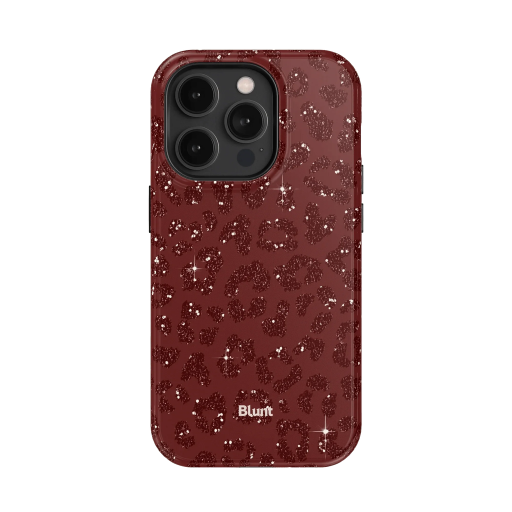 Burgundy Cheetah Print iPhone Case