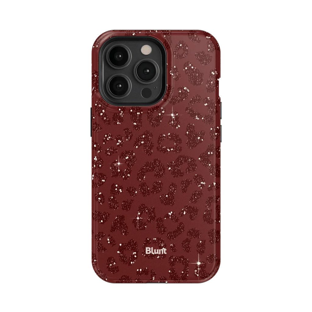 Burgundy Cheetah Print iPhone Case