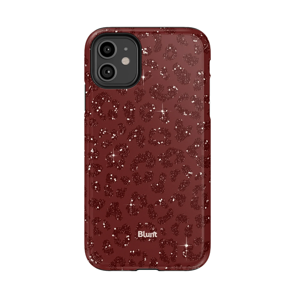Burgundy Cheetah Print iPhone Case