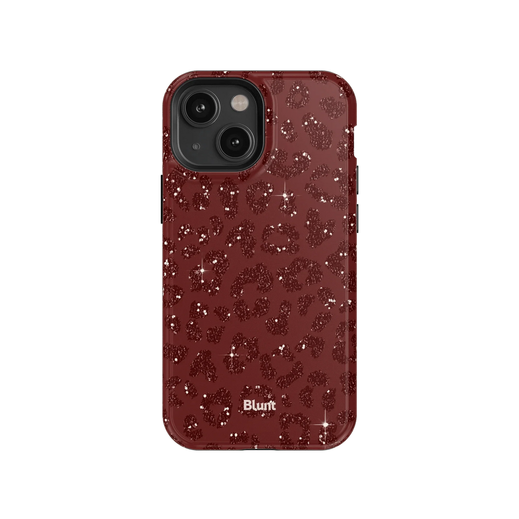 Burgundy Cheetah Print iPhone Case