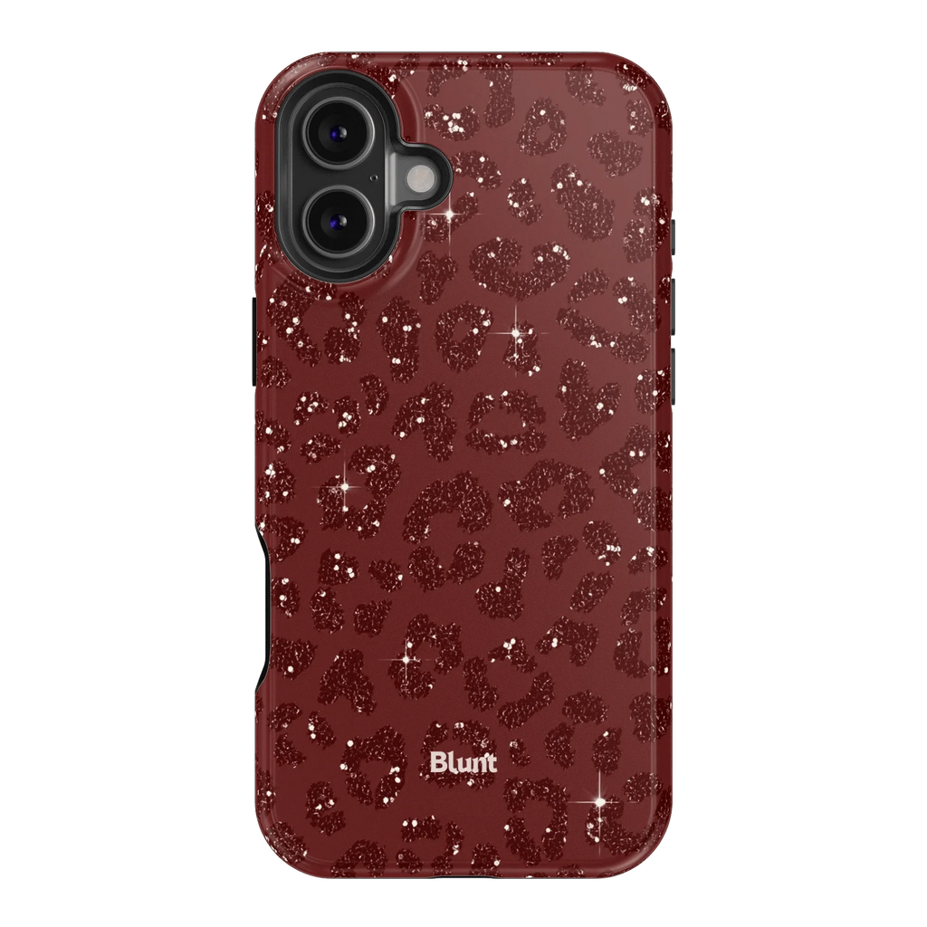 Burgundy Cheetah Print iPhone Case
