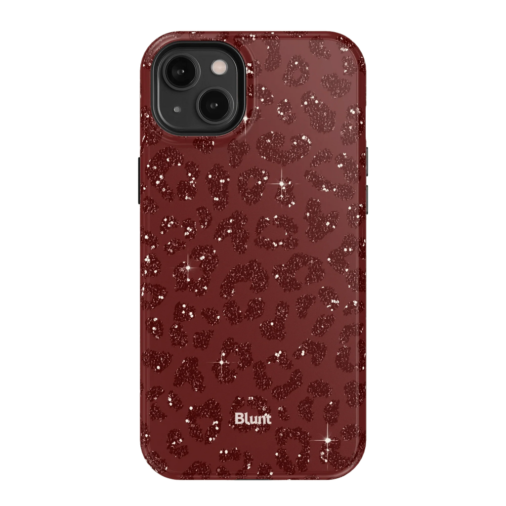 Burgundy Cheetah Print iPhone Case