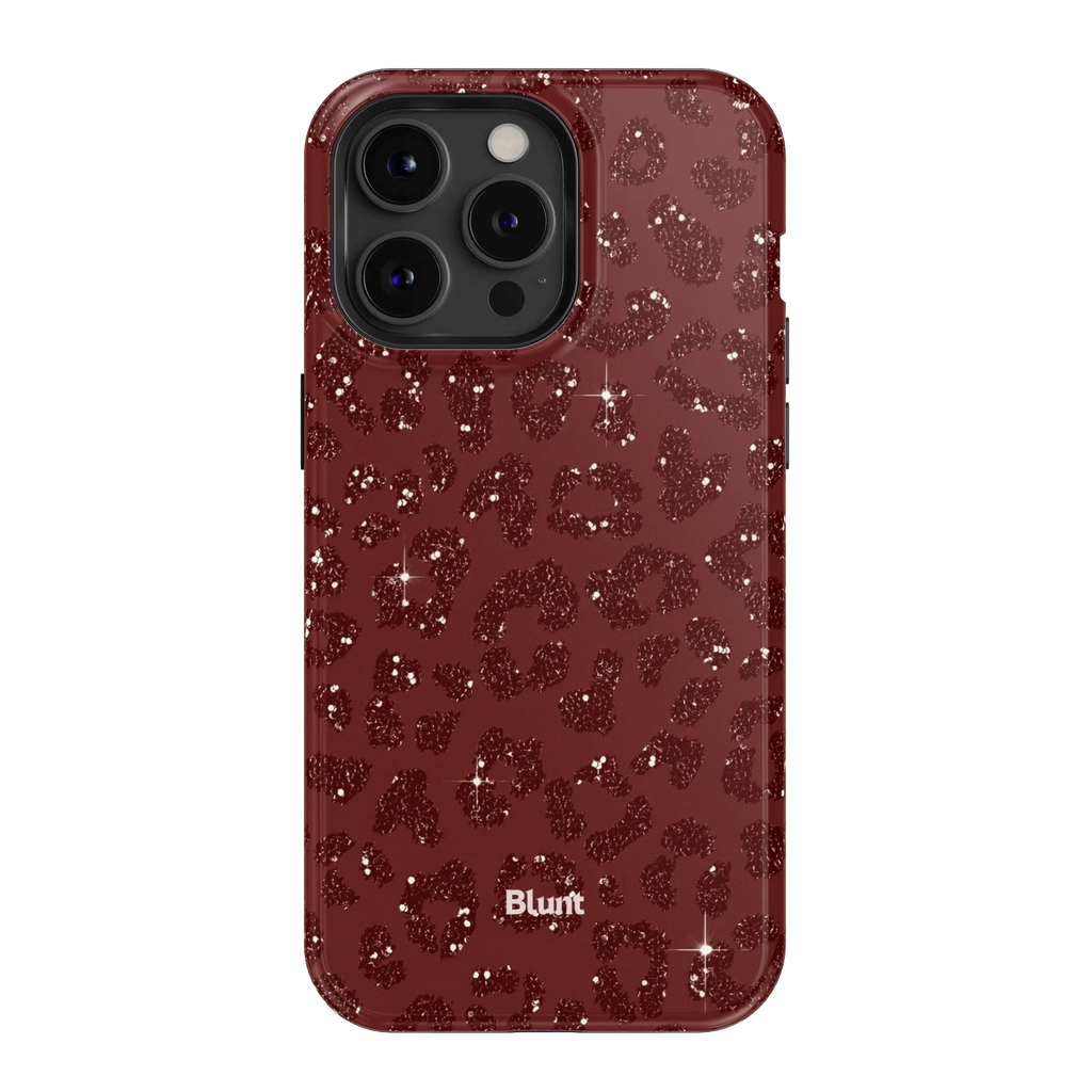 Burgundy Cheetah Print iPhone Case