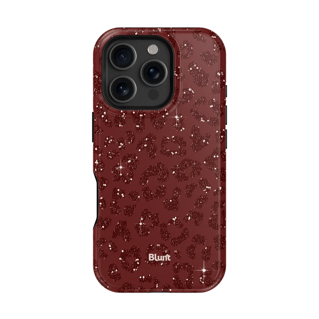 Burgundy Cheetah Print iPhone Case