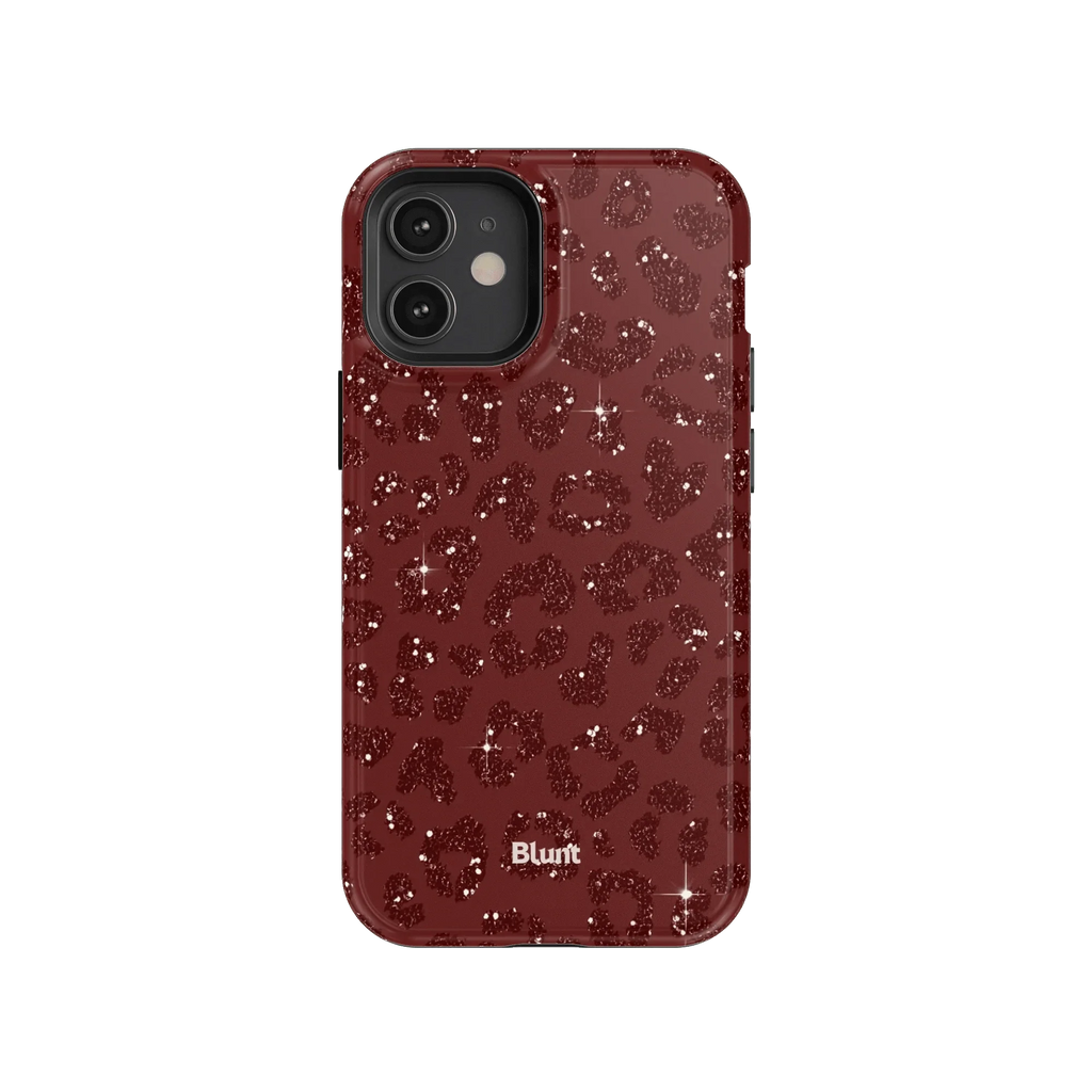 Burgundy Cheetah Print iPhone Case
