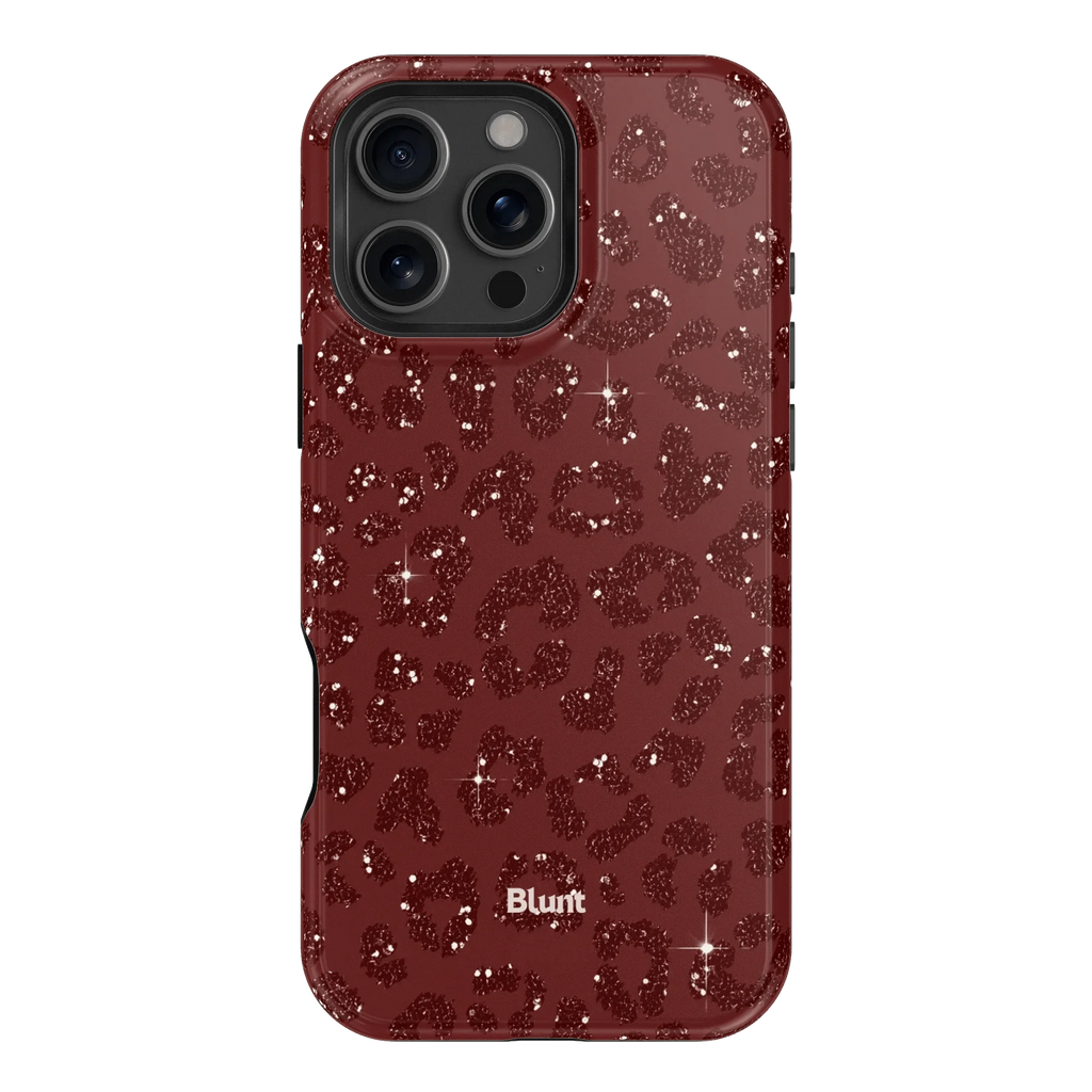 Burgundy Cheetah Print iPhone Case