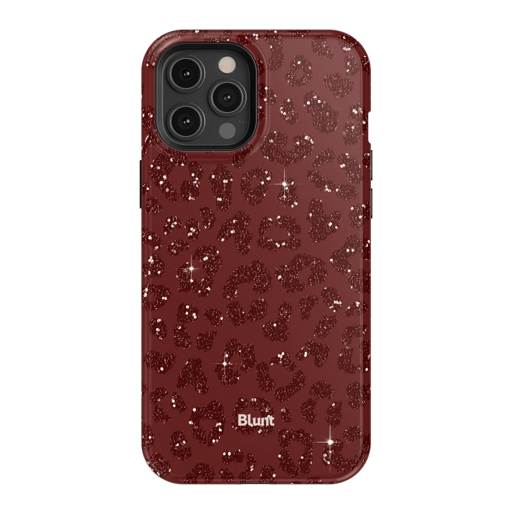 Burgundy Cheetah Print iPhone Case