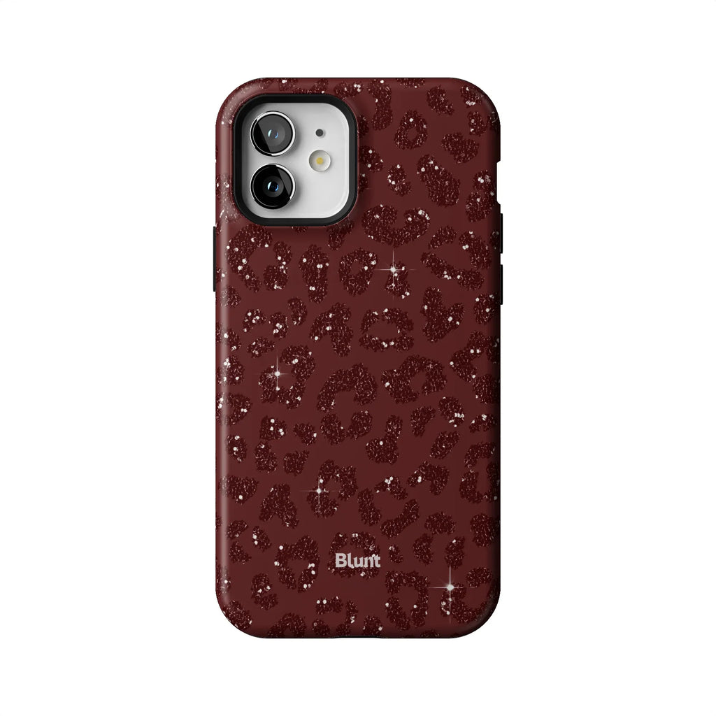 Burgundy Cheetah Print iPhone Case