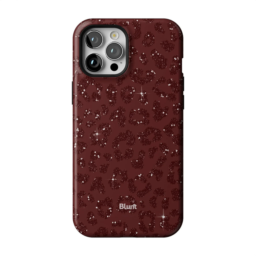 Burgundy Cheetah Print iPhone Case