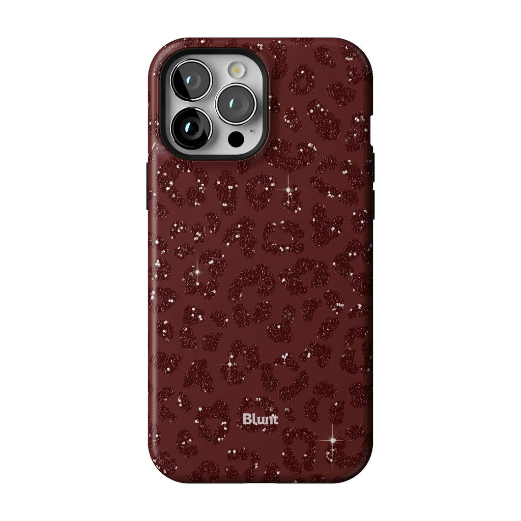 Burgundy Cheetah Print iPhone Case