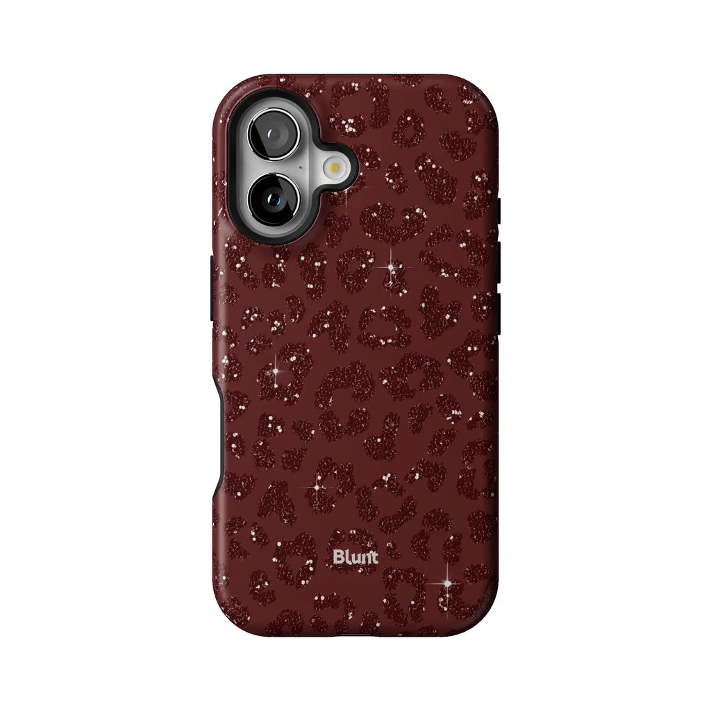 Burgundy Cheetah Print iPhone Case