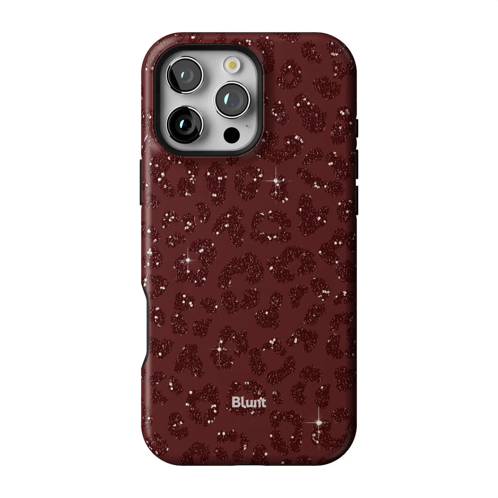 Burgundy Cheetah Print iPhone Case