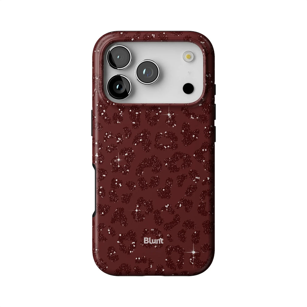 Burgundy Cheetah Print iPhone Case