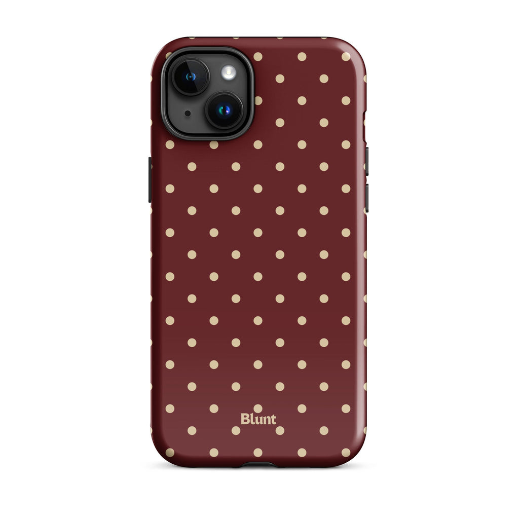 Burgundy Dot iPhone Case
