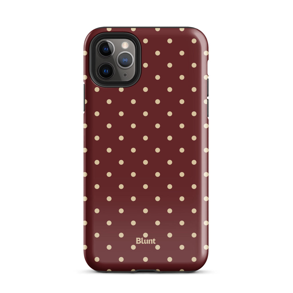 Burgundy Dot iPhone Case